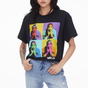 2PAC black crop graphic  tshirt